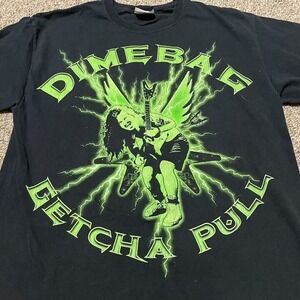 Dimebag Darrell Getcha Pull Graphic T-Shirt Hanes Heavyweight Black Green Mens M